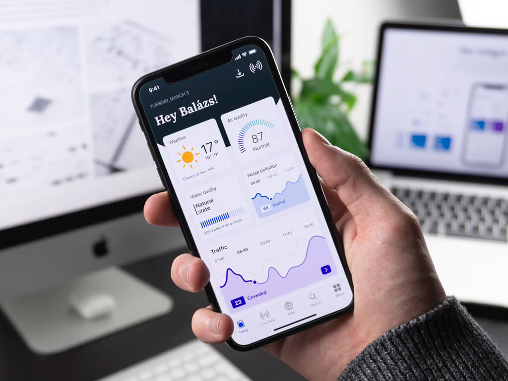 real mobile app interface displayed on a smartphone